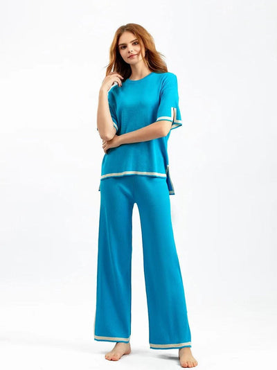 Olivia™ - Elegant Ice Silk Short Sleeve Co-Ord Set