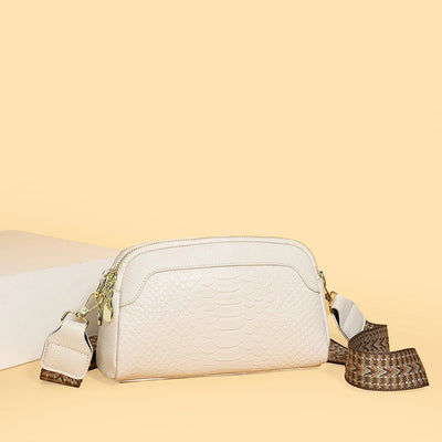 Mia™ - Crossbody Leather Bag With Alligator Pattern