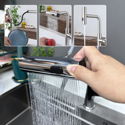 3 in 1 Waterfall Kitchen Faucet