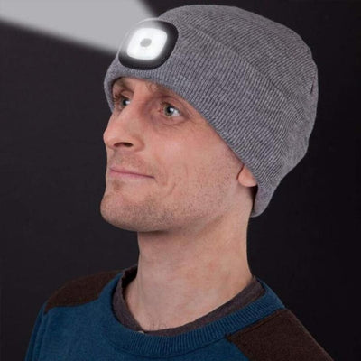 Removable LED Headlamp Beanie Hat