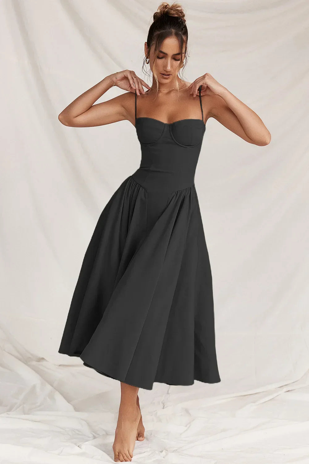 Lucy™ - Elegant Sleeveless Corset Midi Dress