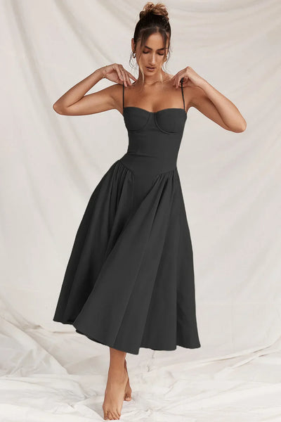 Lucy™ - Elegant Sleeveless Corset Midi Dress