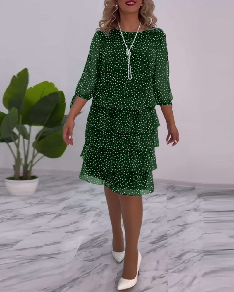 Fleur™ - Elegant Polka Dots Dress