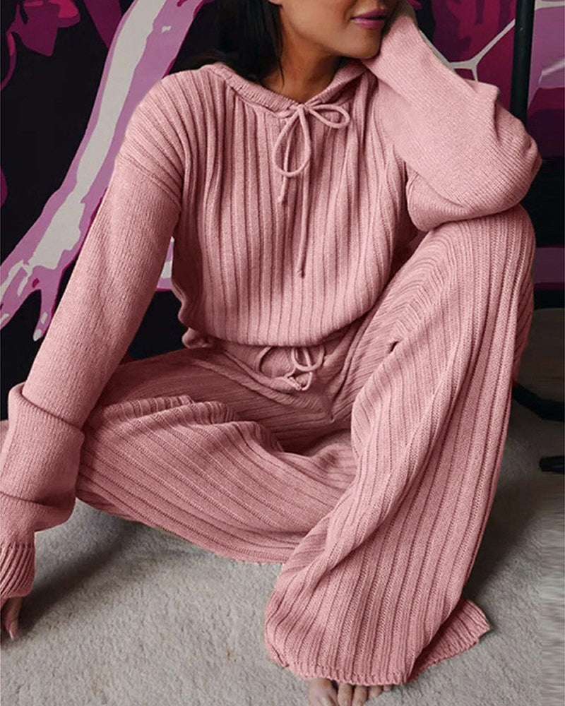 Warm comfortable pajama suit with hoodie