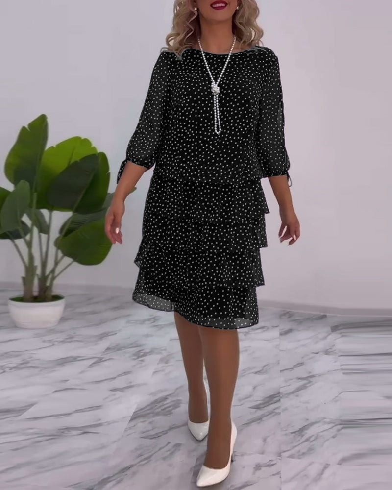 Fleur™ - Elegant Polka Dots Dress