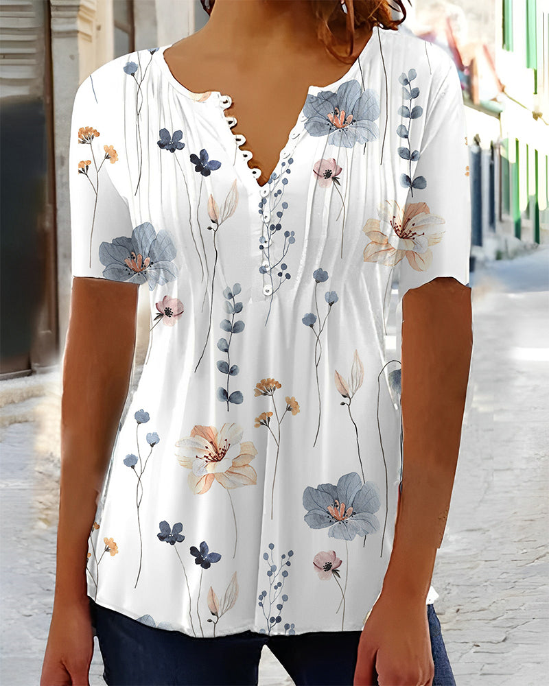 Emily™ - Short Sleeved Blouse with Button Closure