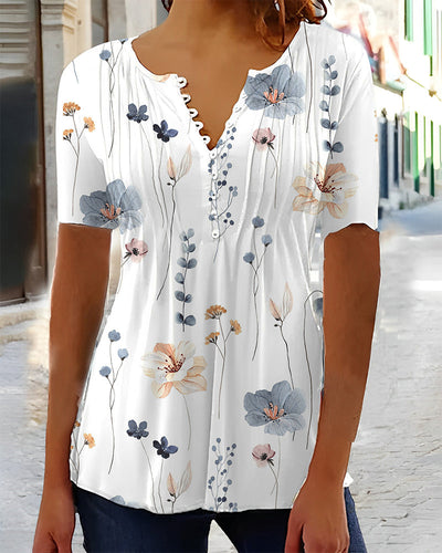 Emily™ - Short Sleeved Blouse with Button Closure