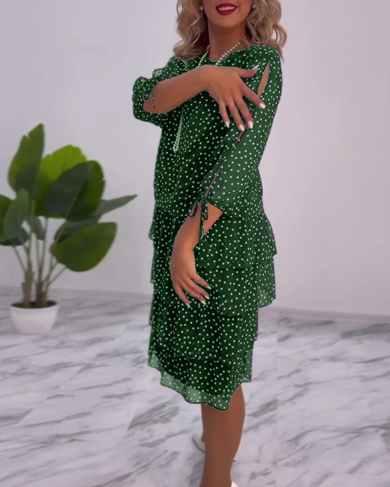 Fleur™ - Elegant Polka Dots Dress