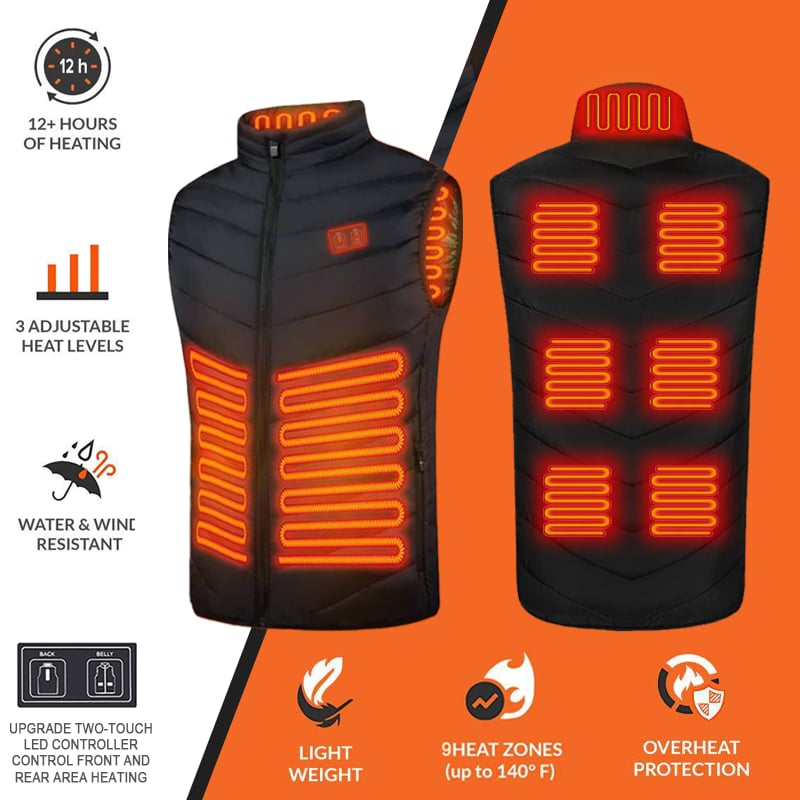 Alfie™ - Upgraded Version Two-touch 15 Heat Zones LED Controller Heated Vest