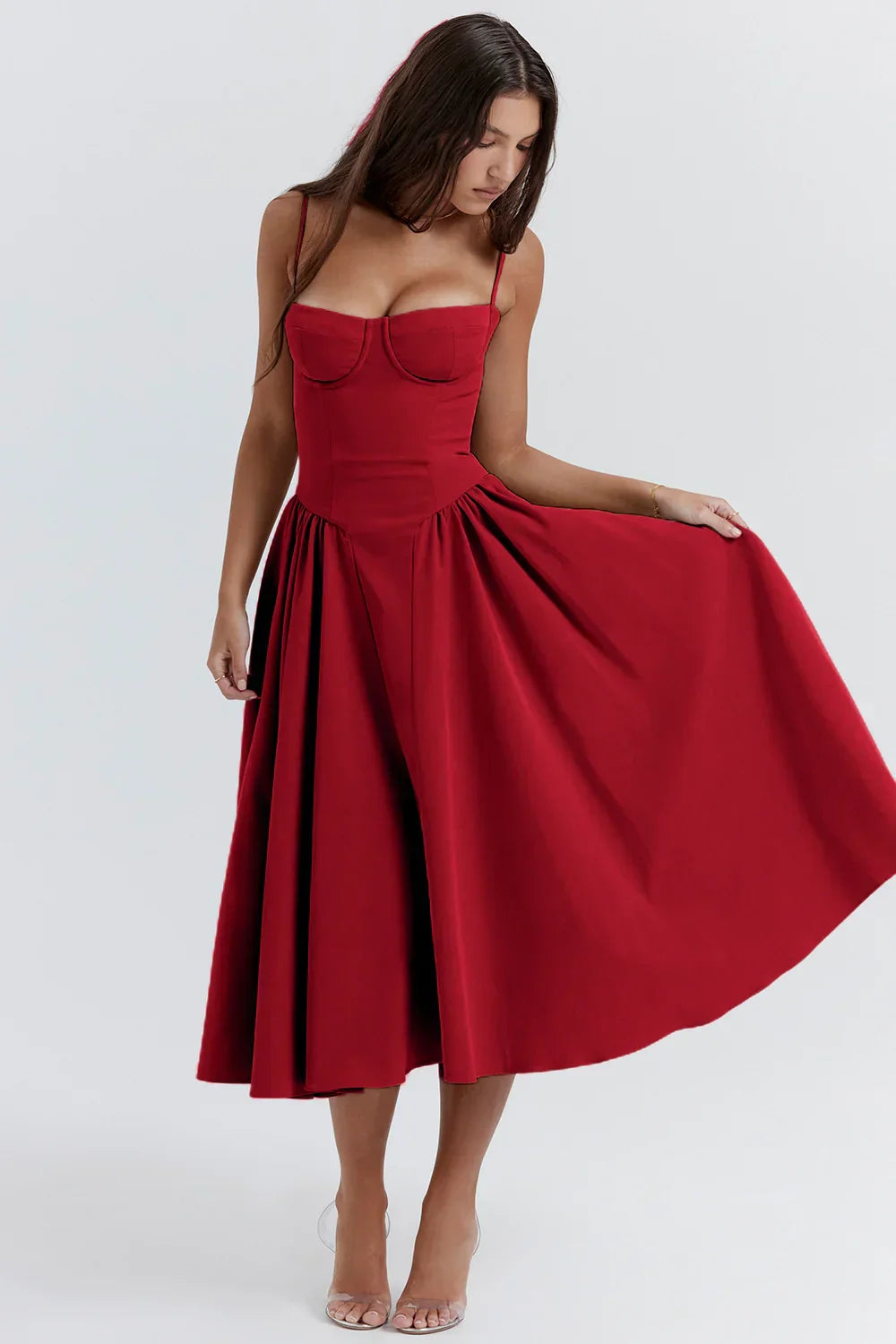 Lucy™ - Elegant Sleeveless Corset Midi Dress