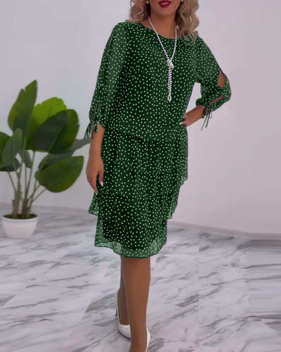 Fleur™ - Elegant Polka Dots Dress