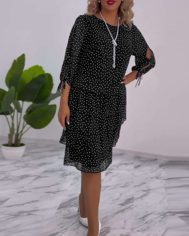 Fleur™ - Elegant Polka Dots Dress