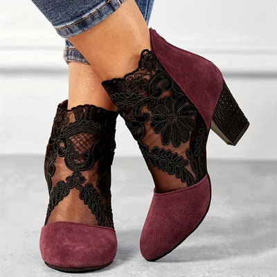 Rosie™ - Stylish Flower Lace Heels With Handmade Details