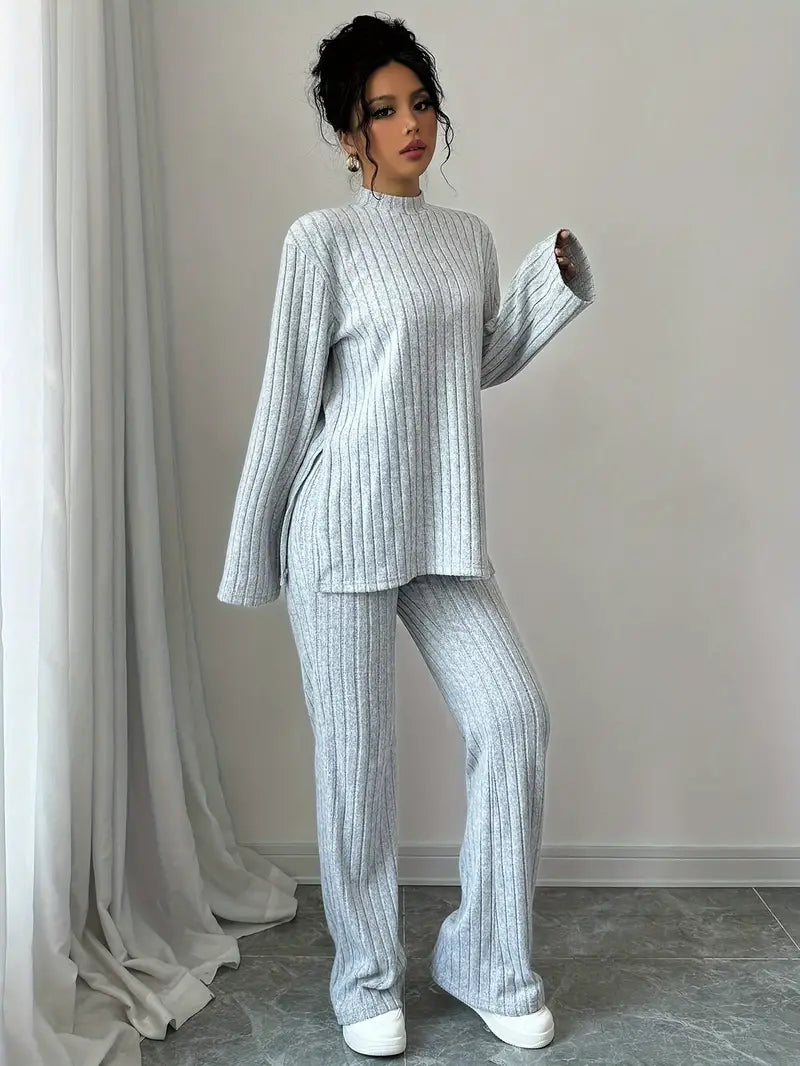 Emily™ - Elegant Ribbed Knit Sweater Set