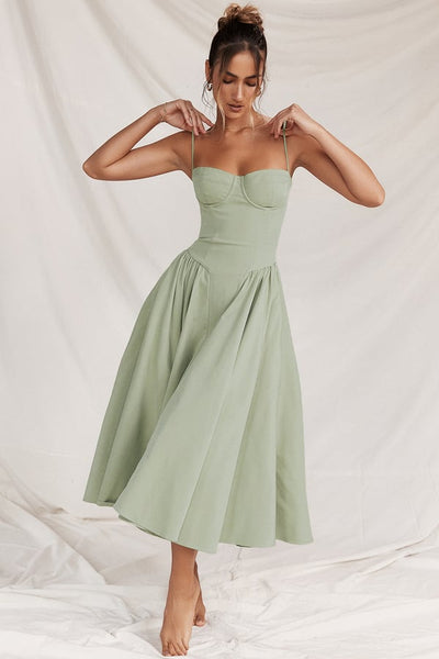 Lucy™ - Elegant Sleeveless Corset Midi Dress