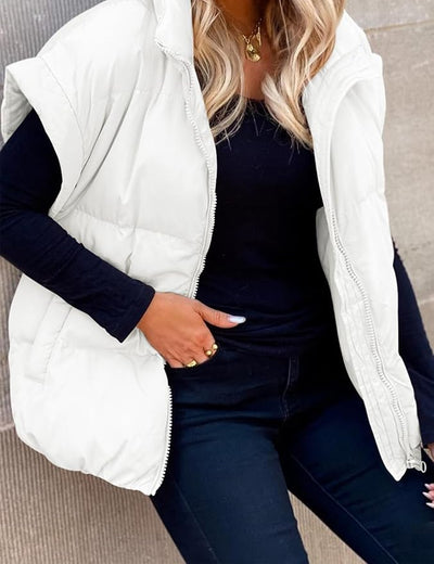 Emily™ - Warm Soft Puffer Plain Short Sleeve Jacket