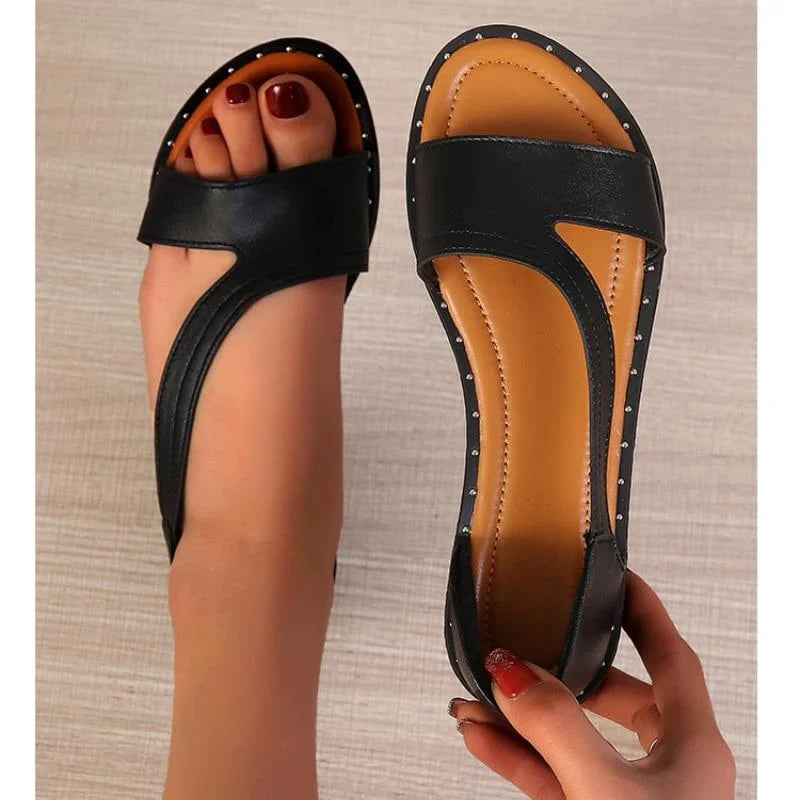 Aurora™ - Fish-mouth Rivet Open Toe Flat Orthopedic Sandals