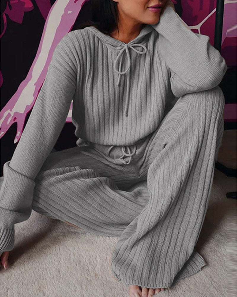 Warm comfortable pajama suit with hoodie