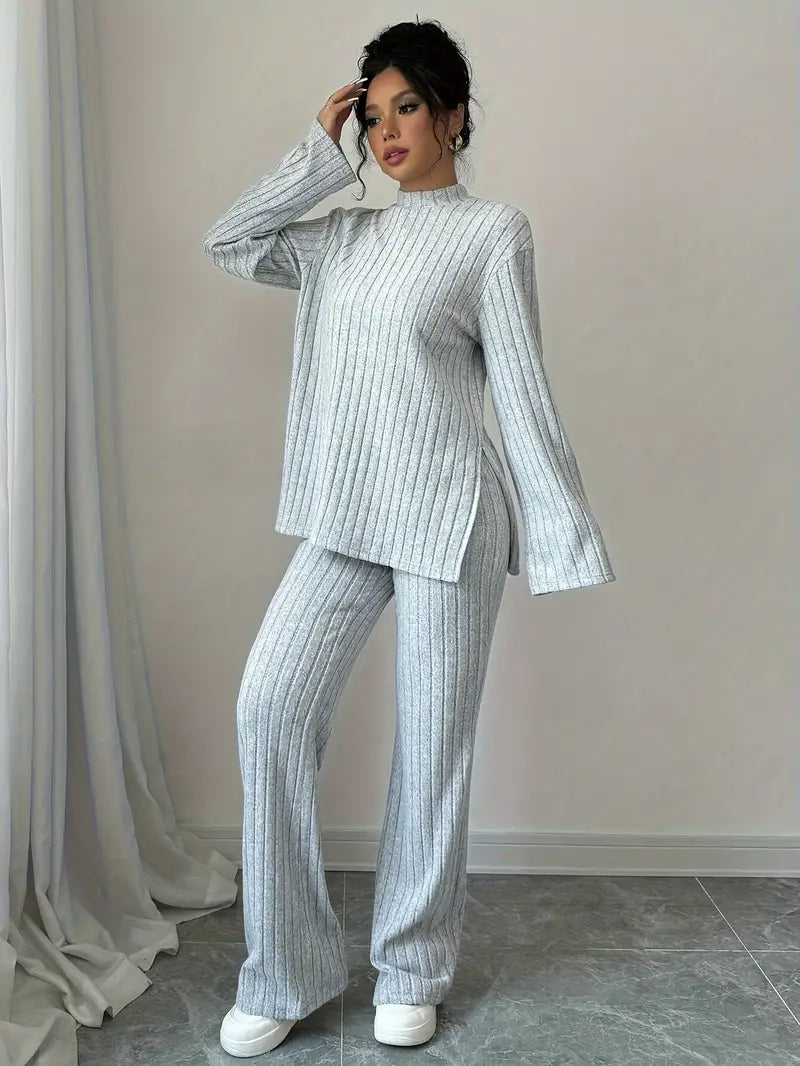 Emily™ - Elegant Ribbed Knit Sweater Set