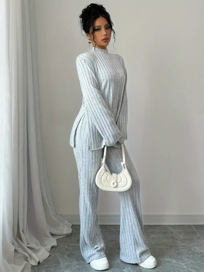 Emily™ - Elegant Ribbed Knit Sweater Set