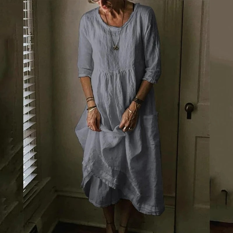 Alice™ - Comfy Maxi Dress with Loose Round Neck