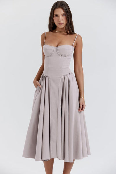 Lucy™ - Elegant Sleeveless Corset Midi Dress