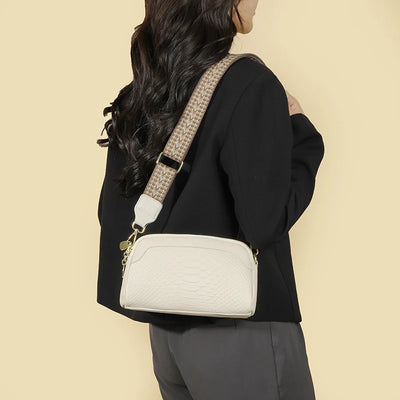 Mia™ - Crossbody Leather Bag With Alligator Pattern