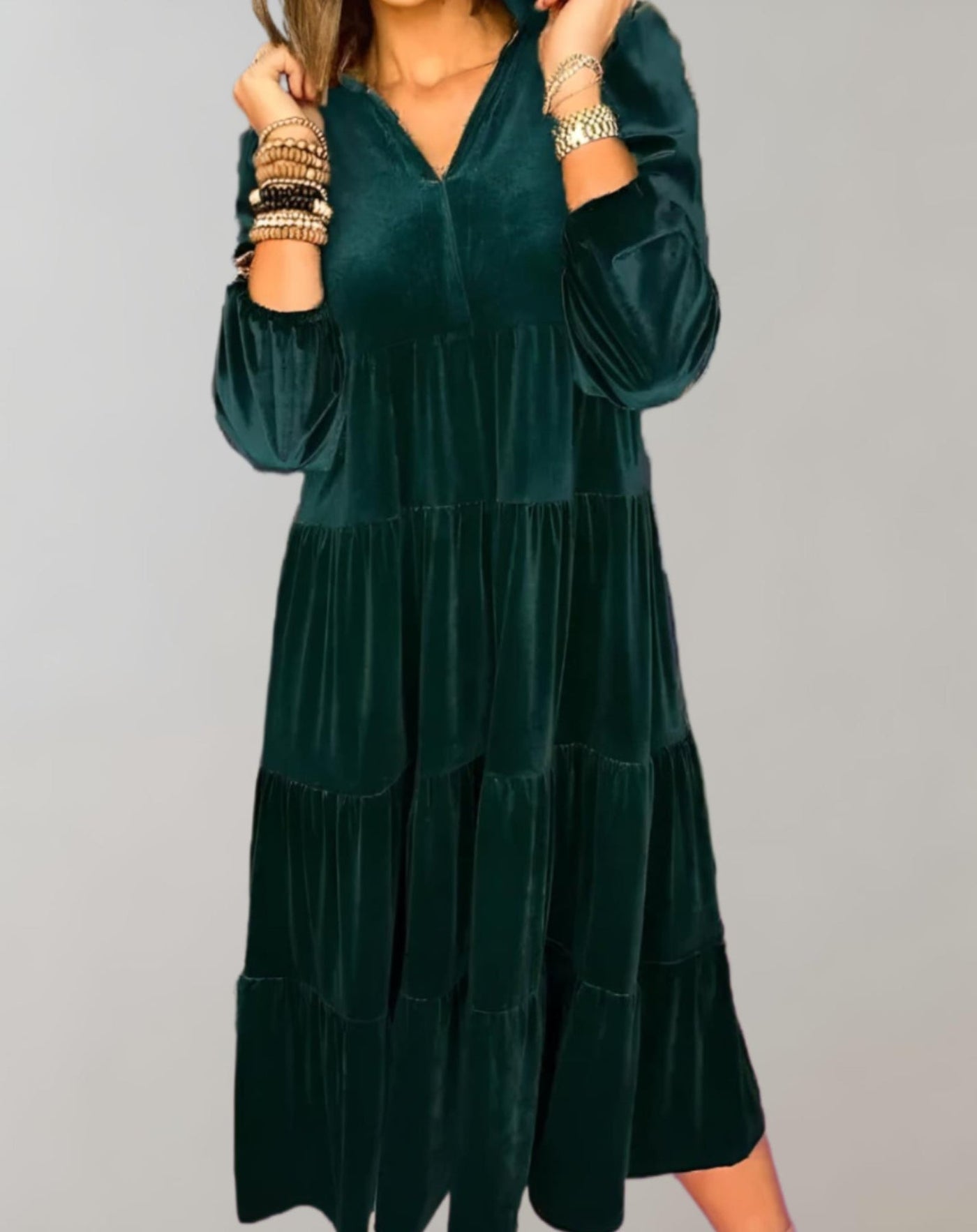 Sienna™ - Comfortable Loose Velvet Dress With V-neck