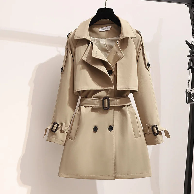 Mia™ - Stylish Double Breasted Loose Sleeve Trench Coat With Belt