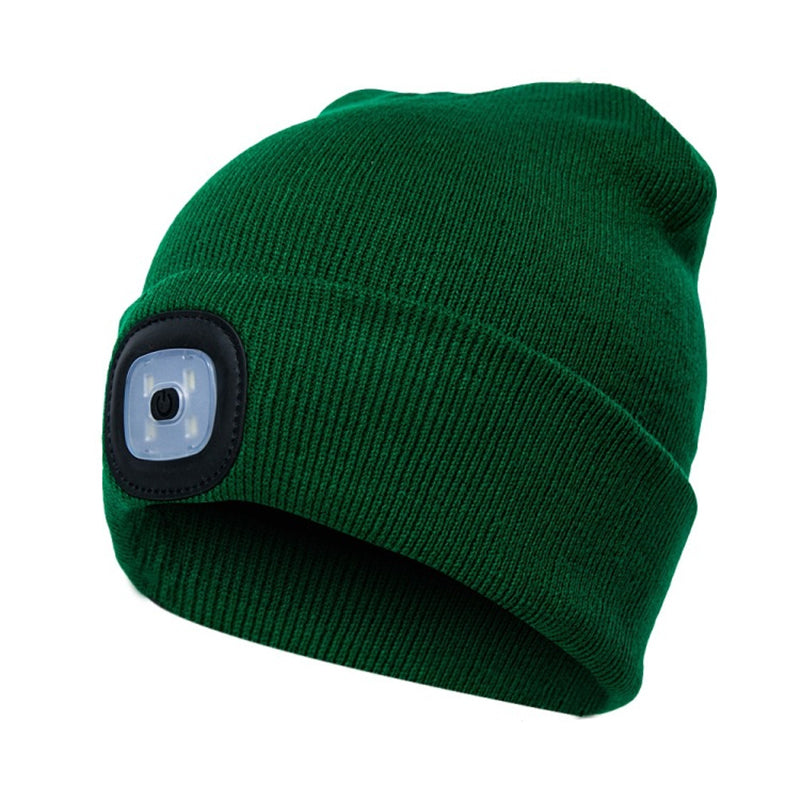 Removable LED Headlamp Beanie Hat