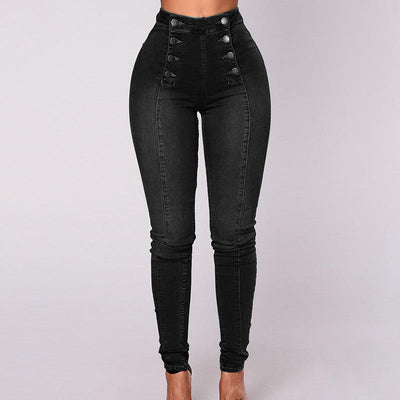 Mila™ - Double Breasted High Waist Skinny Jeans