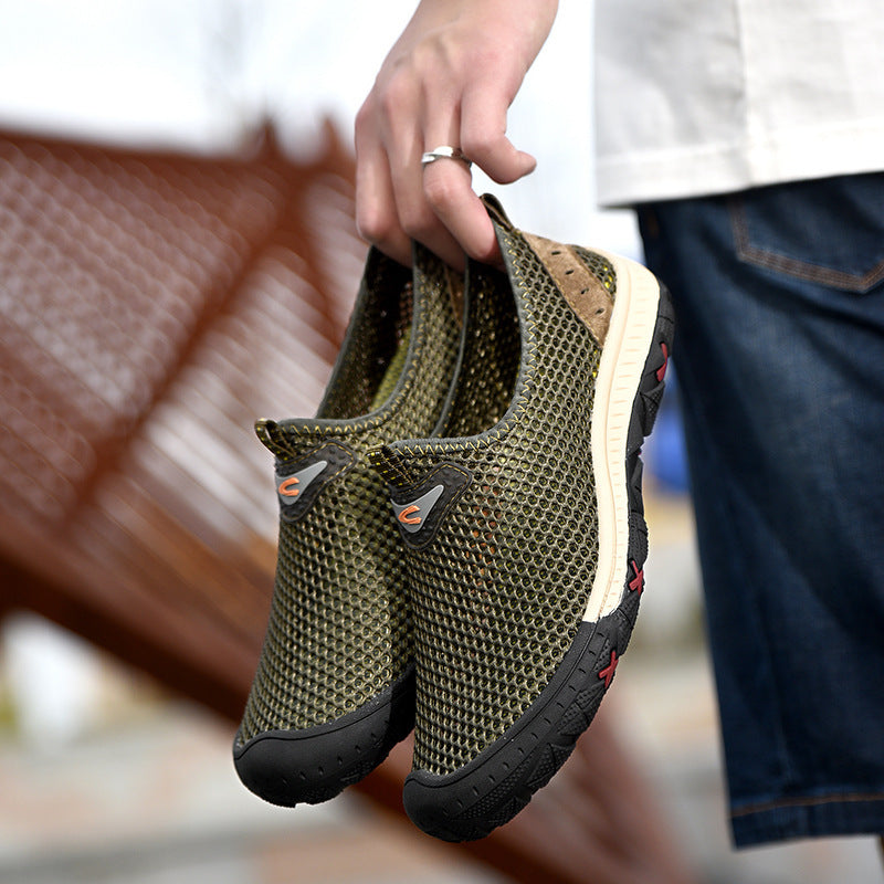 Breathable Mesh Hollow Slip-On Sneakres for Men