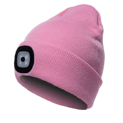 Removable LED Headlamp Beanie Hat