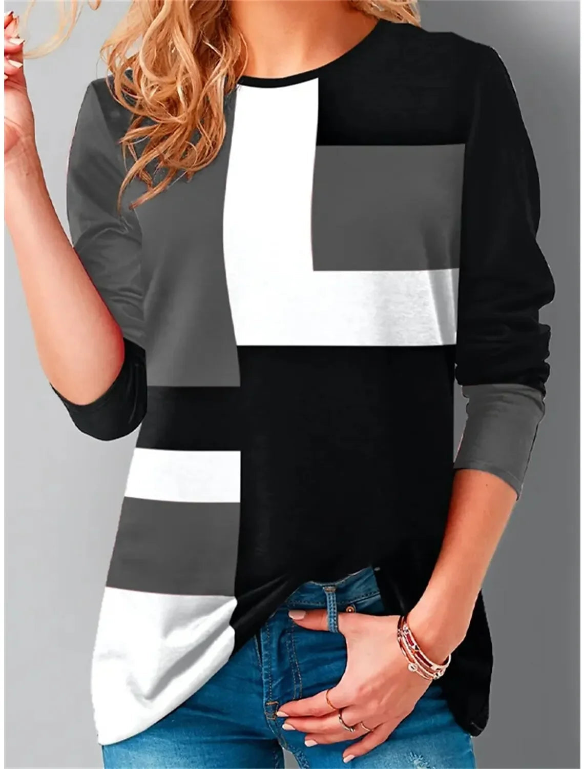 Alice™ - Vintage Comfy Color Block Sweatshirt