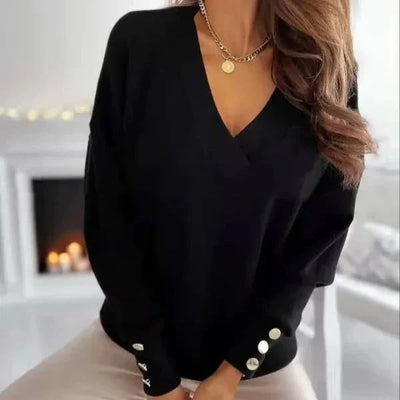 Ivy™ - Stylish V-Neck Sweater