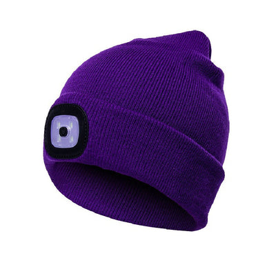 Removable LED Headlamp Beanie Hat