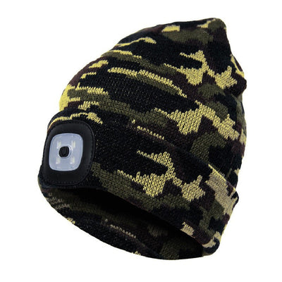 Removable LED Headlamp Beanie Hat