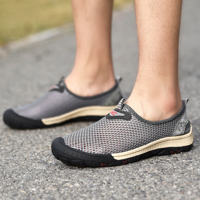 Breathable Mesh Hollow Slip-On Sneakres for Men