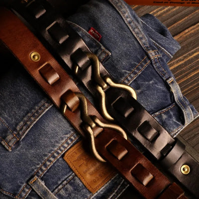 Louis™ - Handcrafted Pure Leather Hook Belt