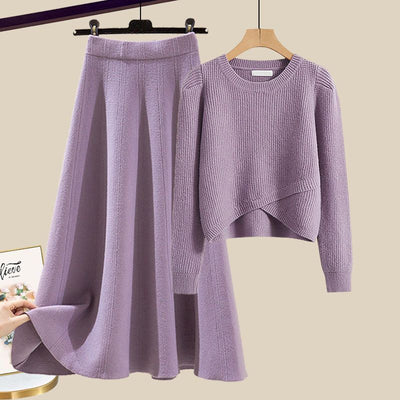 Scarlett™ - Stylish Knit Sweater And Skirt Lounge Set