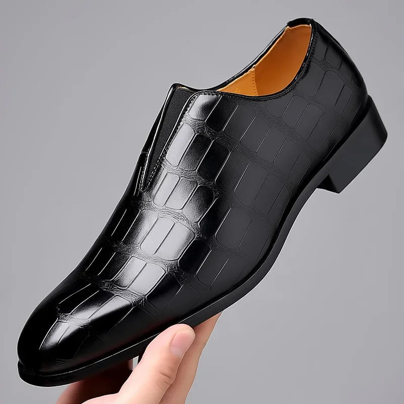 George™ - Stylish Stone Pattern Slip-on Leather Loafers