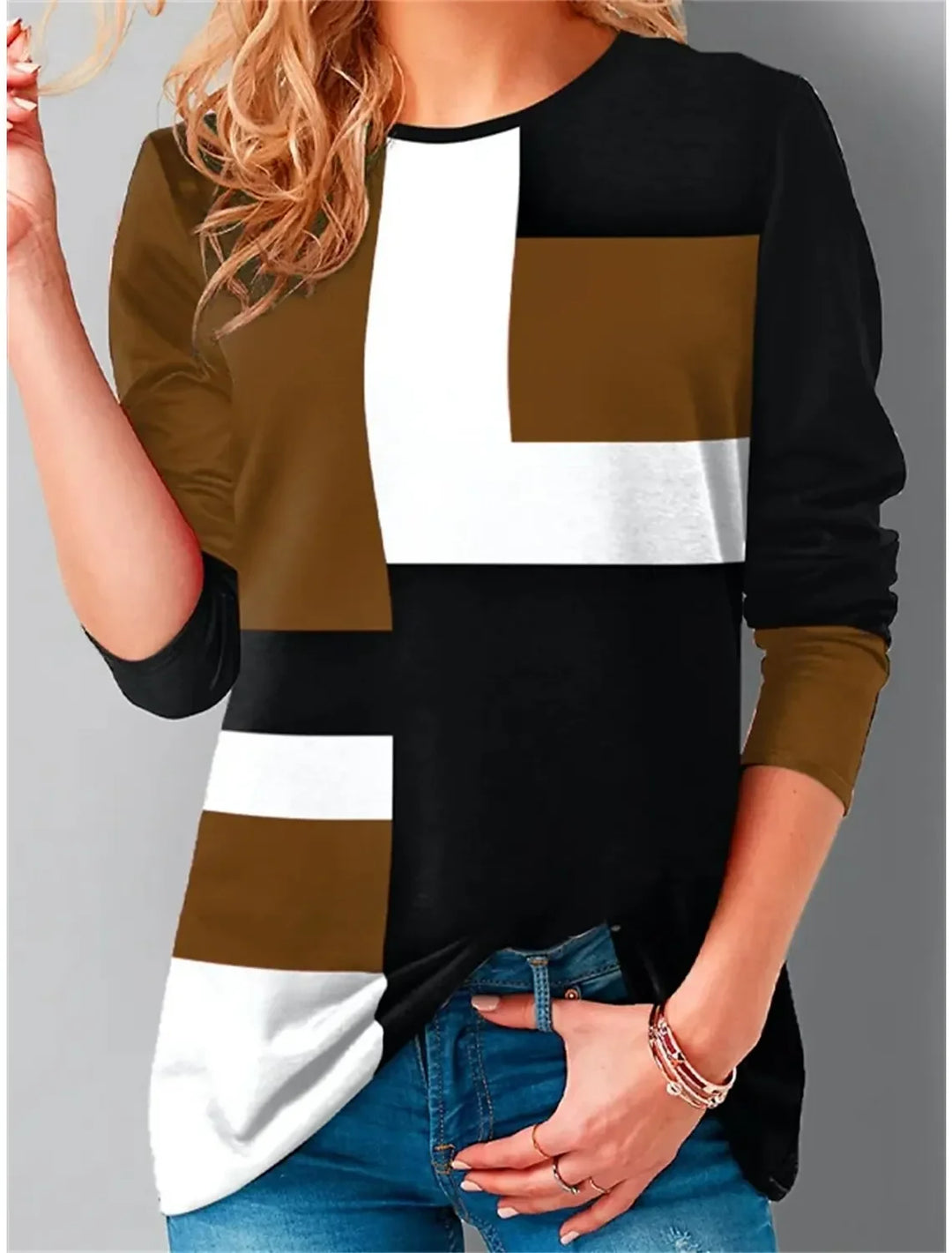 Alice™ - Vintage Comfy Color Block Sweatshirt