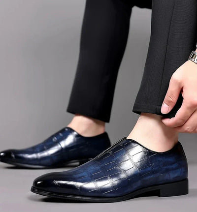 George™ - Stylish Stone Pattern Slip-on Leather Loafers