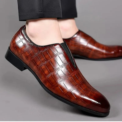 George™ - Stylish Stone Pattern Slip-on Leather Loafers