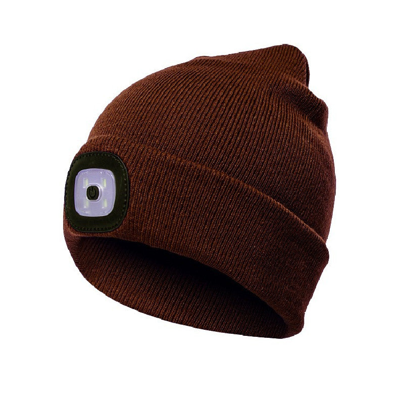 Removable LED Headlamp Beanie Hat