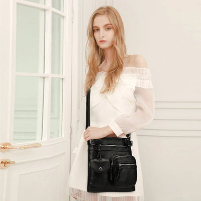 Ariana - Multiple Pockets Soft Leather Crossbody Bag