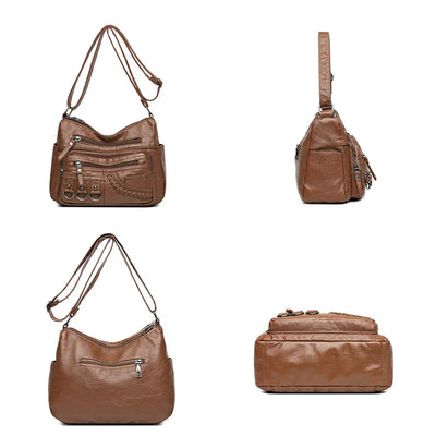 Jade™ - Vintage Soft Zipper Leather Bag