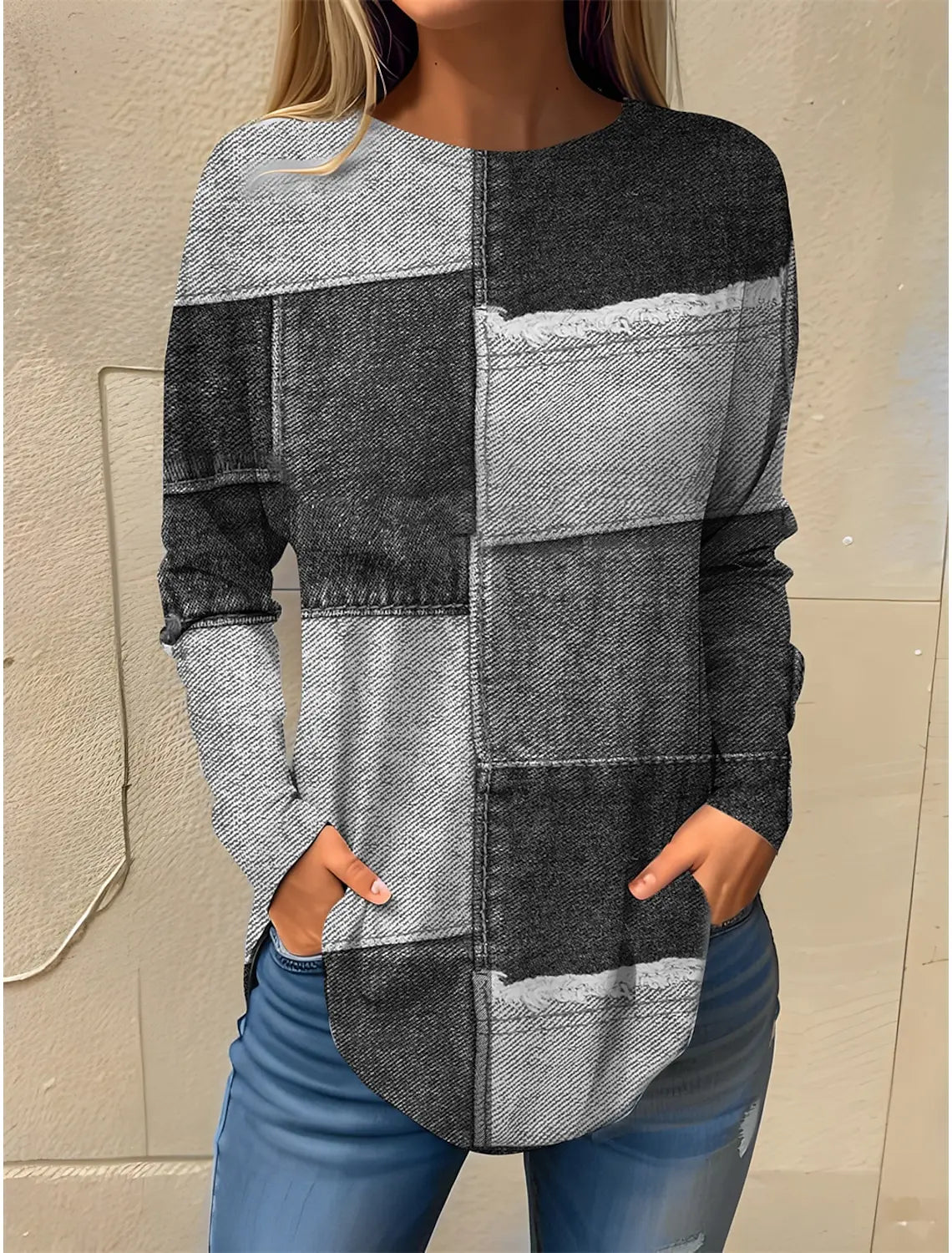 Alice™ - Vintage Comfy Color Block Sweatshirt