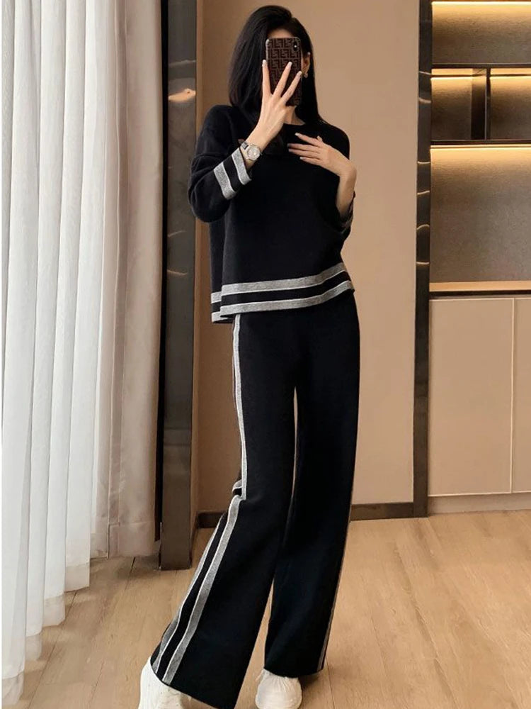 Aurora™ - Comfortable Loose Casual Striped Long Sleeved Tracksuit Set