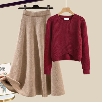 Scarlett™ - Stylish Knit Sweater And Skirt Lounge Set